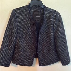 Banana Republic Black Blazer Structured Tweed Design